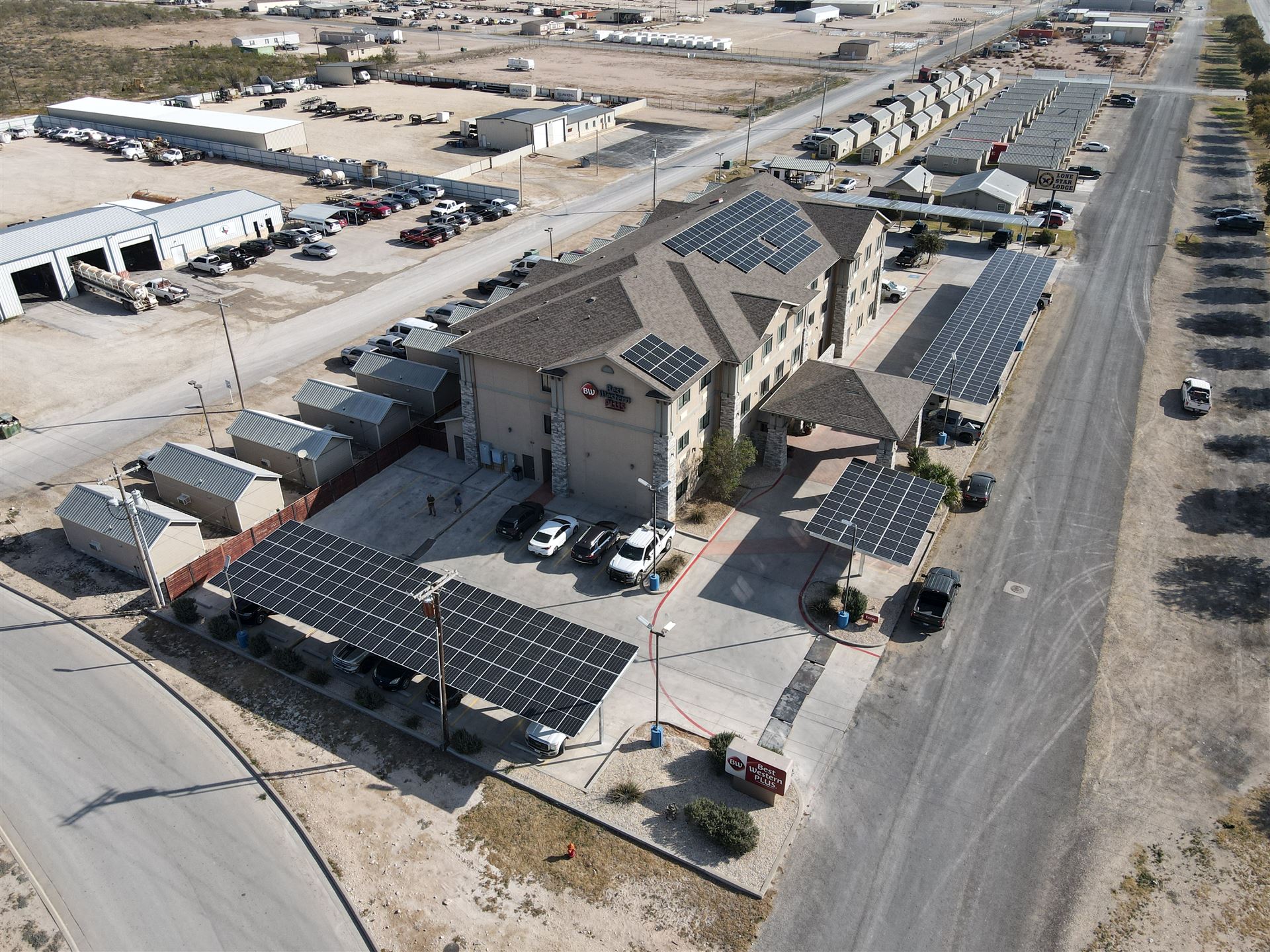 Rooftop solar array on a Northern California property